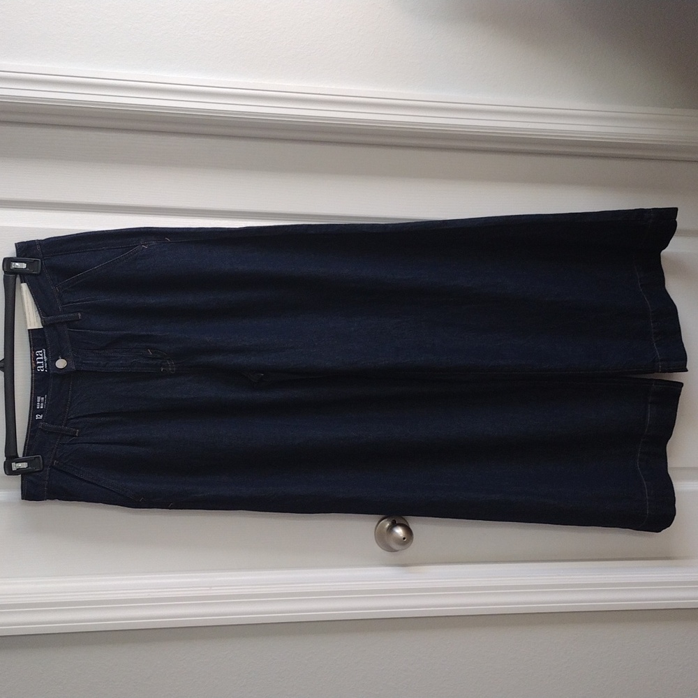 a.n.a Pleated Womens High Rise Relaxed Fit Wide Leg Jean, Size 12 - Picture 3 of 10